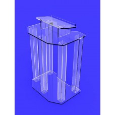 Fixture Displays® 24 HOUR RENTAL PODIUM CHICAGO AREA CUSTOMER ONLY: Podium, Clear Acrylic Deluxe Podium Fully Assembled - 1803-4-RENTAL
